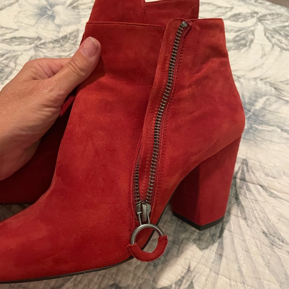Red suede 1state booties
